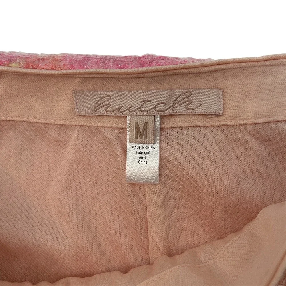 Hutch Anthropologie Rainbow Ombré Sequin Mesh Midi Slip Skirt Size M - Picture 9 of 11